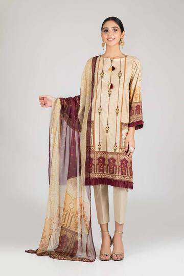 Bonanza Satrangi RSO213P73 L Beige Summer Collection 2021