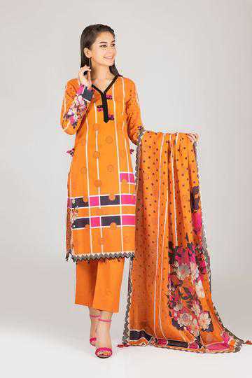 Bonanza Satrangi RSO213P80  Orange Summer Collection 2021