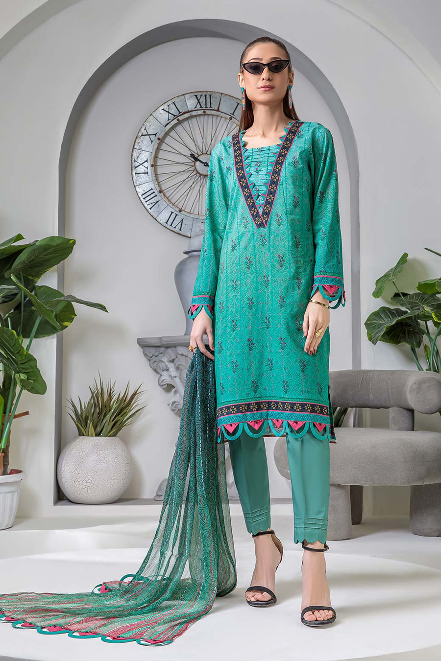 Bonanza Satrangi Rso222p20 Green Eid Prints 2022 Online Shopping