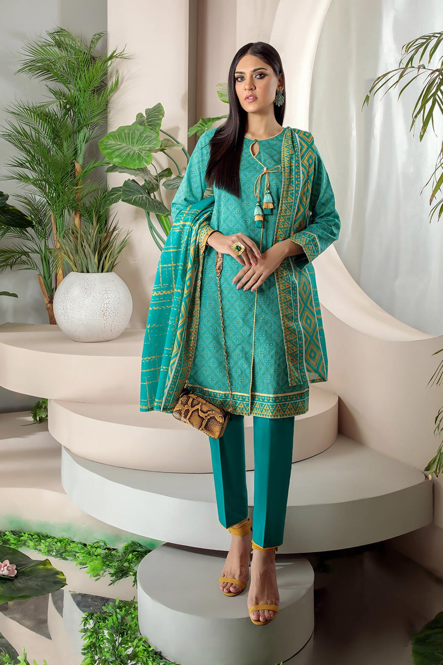 Bonanza Satrangi Rso223p06 Green Eid Prints 2022 Online Shopping