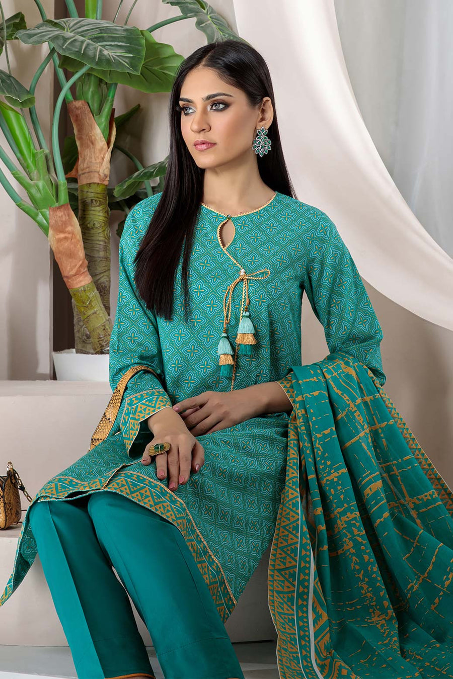 Bonanza Satrangi Rso223p06 Green Eid Prints 2022 Online Shopping