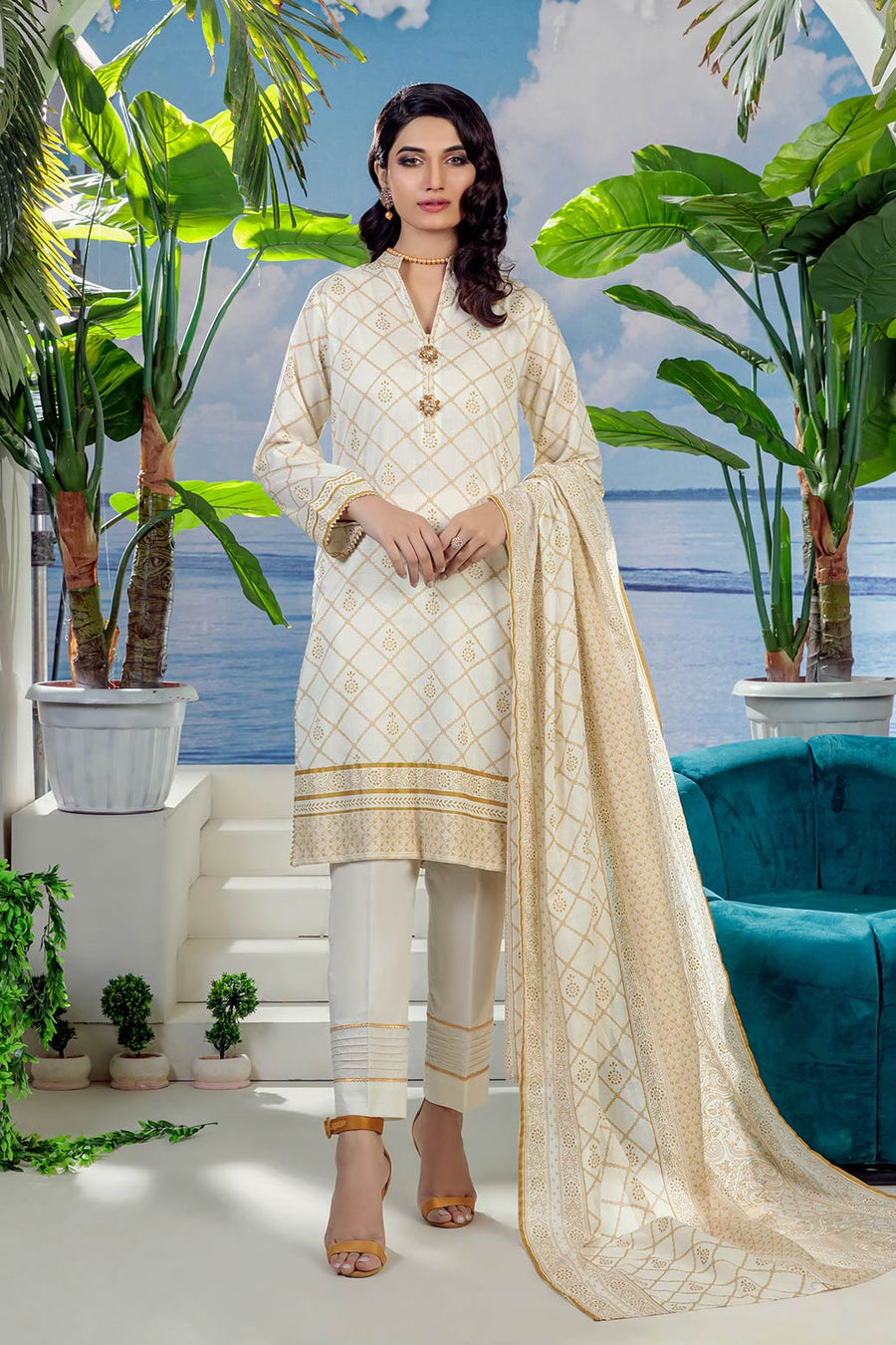 Bonanza Satrangi Rso223p08 Cream Eid Prints 2022 Online Shopping