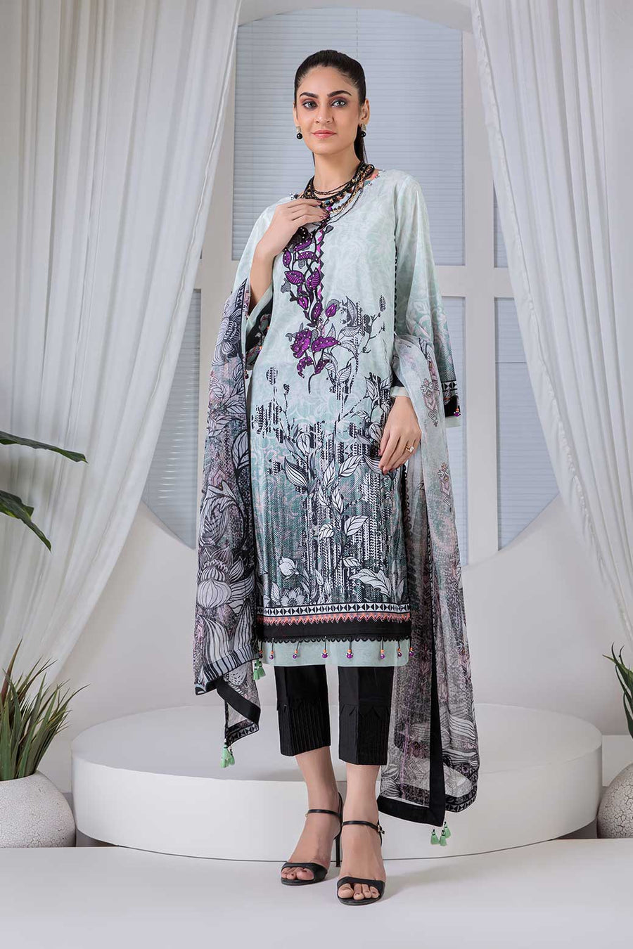 Bonanza Satrangi Rsr222p31 L Green Eid Prints 2022 Online Shopping