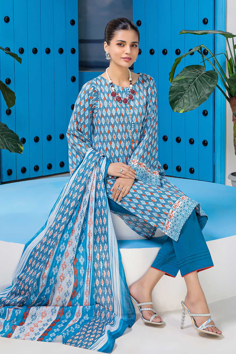 Bonanza Satrangi Rsr223p12 Blue Eid Prints 2022 Online Shopping