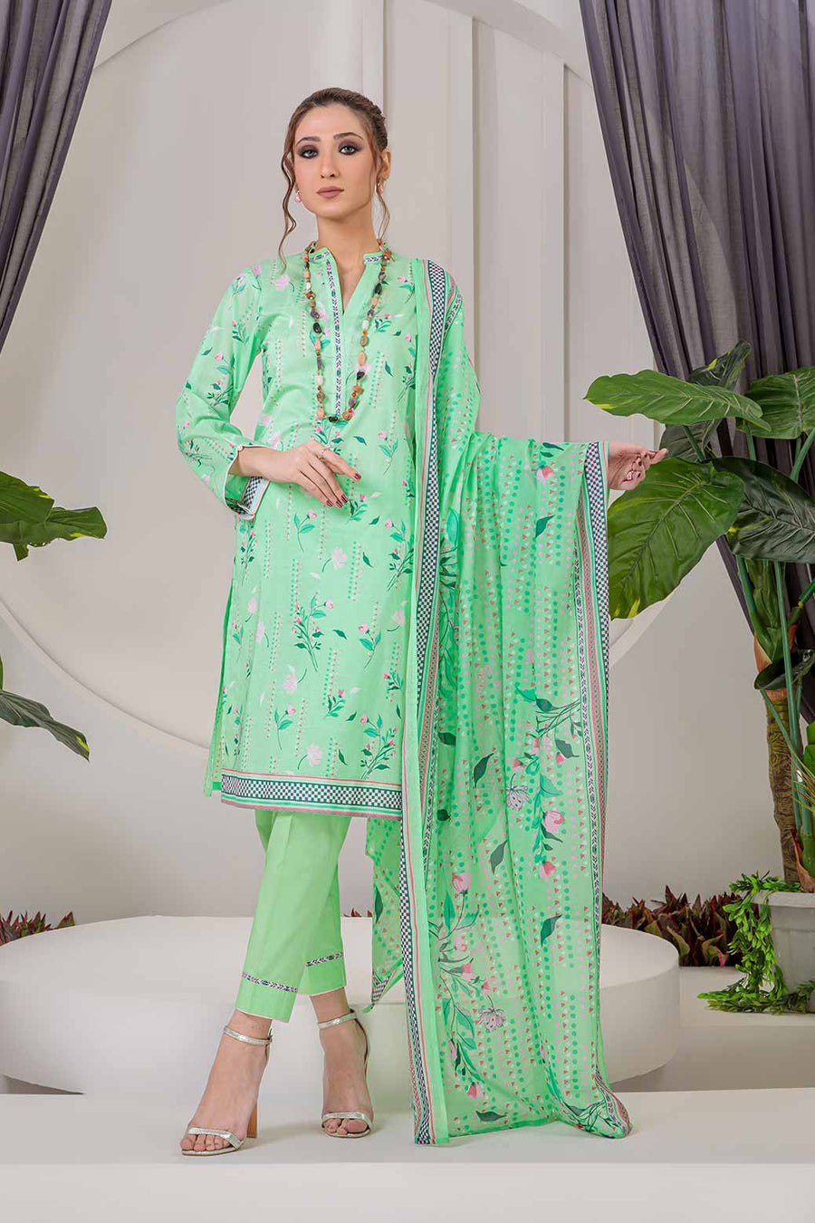 Bonanza Satrangi Rsr223p15 Green Eid Prints 2022 Online Shopping