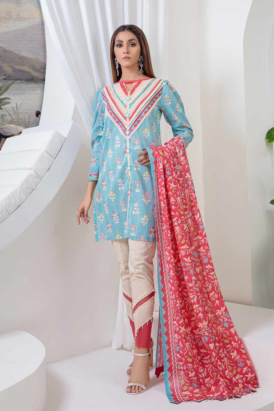 Bonanza Satrangi Rsr223p43 Blue Eid Prints 2022 Online Shopping