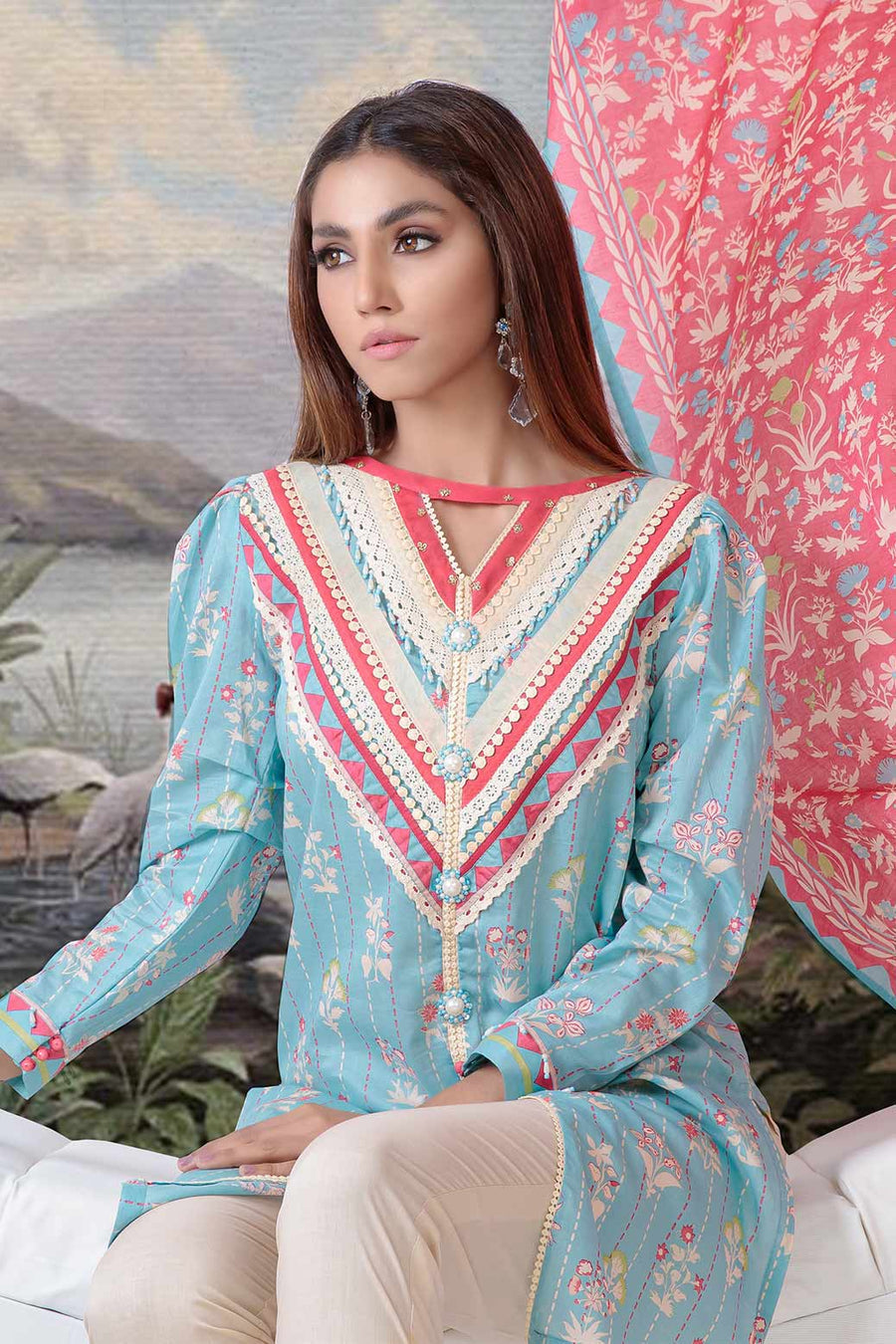 Bonanza Satrangi Rsr223p43 Blue Eid Prints 2022 Online Shopping