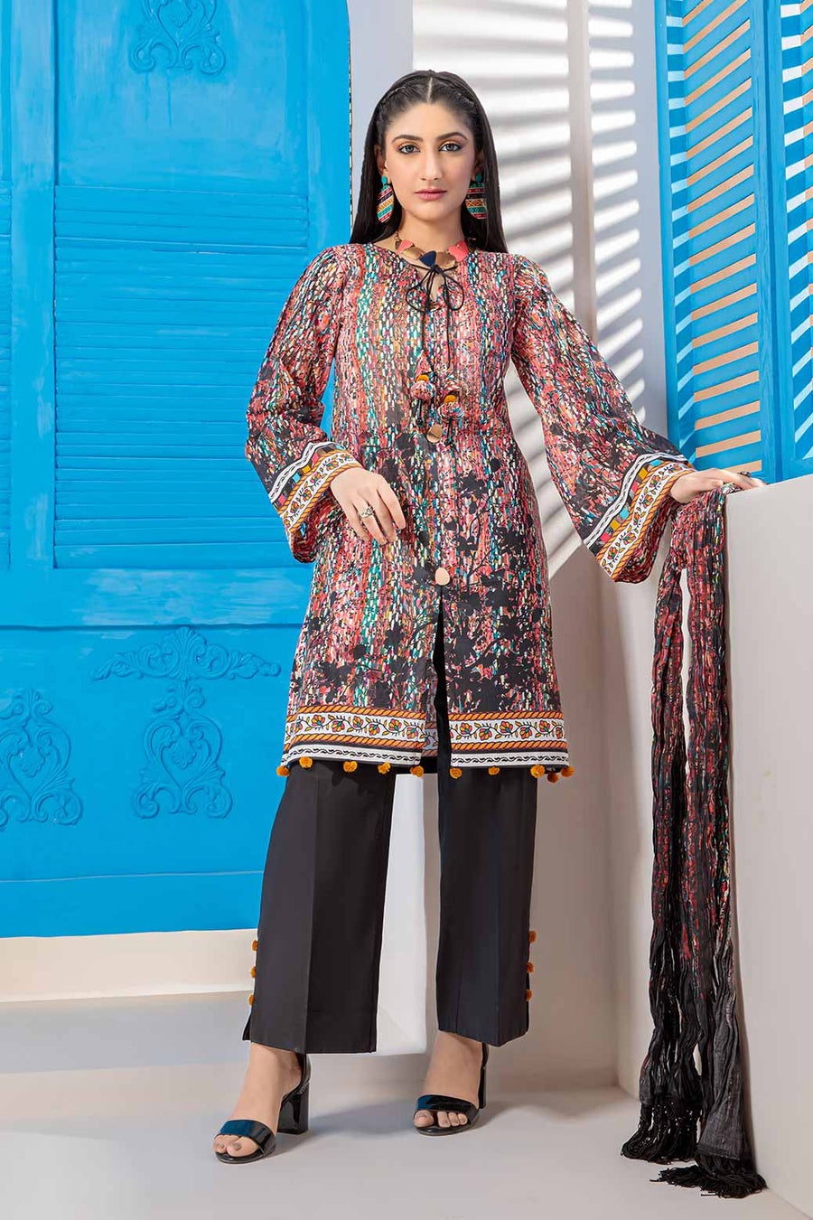 Bonanza Satrangi Rsr223p53 Red Eid Prints 2022 Online Shopping
