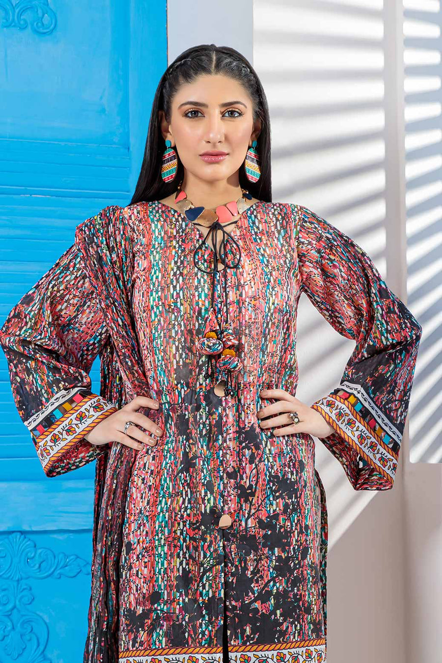 Bonanza Satrangi Rsr223p53 Red Eid Prints 2022 Online Shopping
