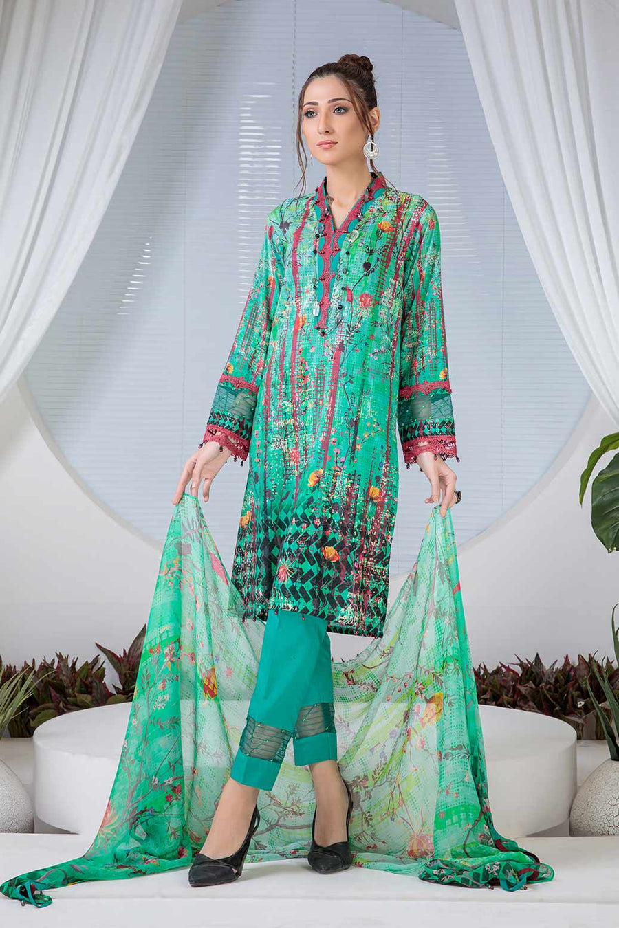 Bonanza Satrangi Rsr223p63 Green Eid Prints 2022 Online Shopping