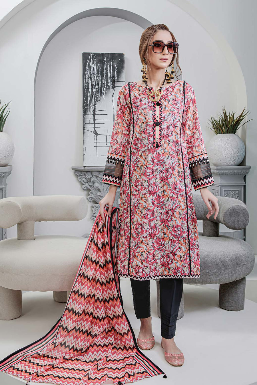 Bonanza Satrangi Rst223p11 Pink Eid Prints 2022 Online Shopping