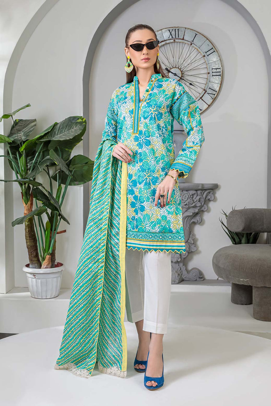 Bonanza Satrangi Rst223p20 Green Eid Prints 2022 Online Shopping