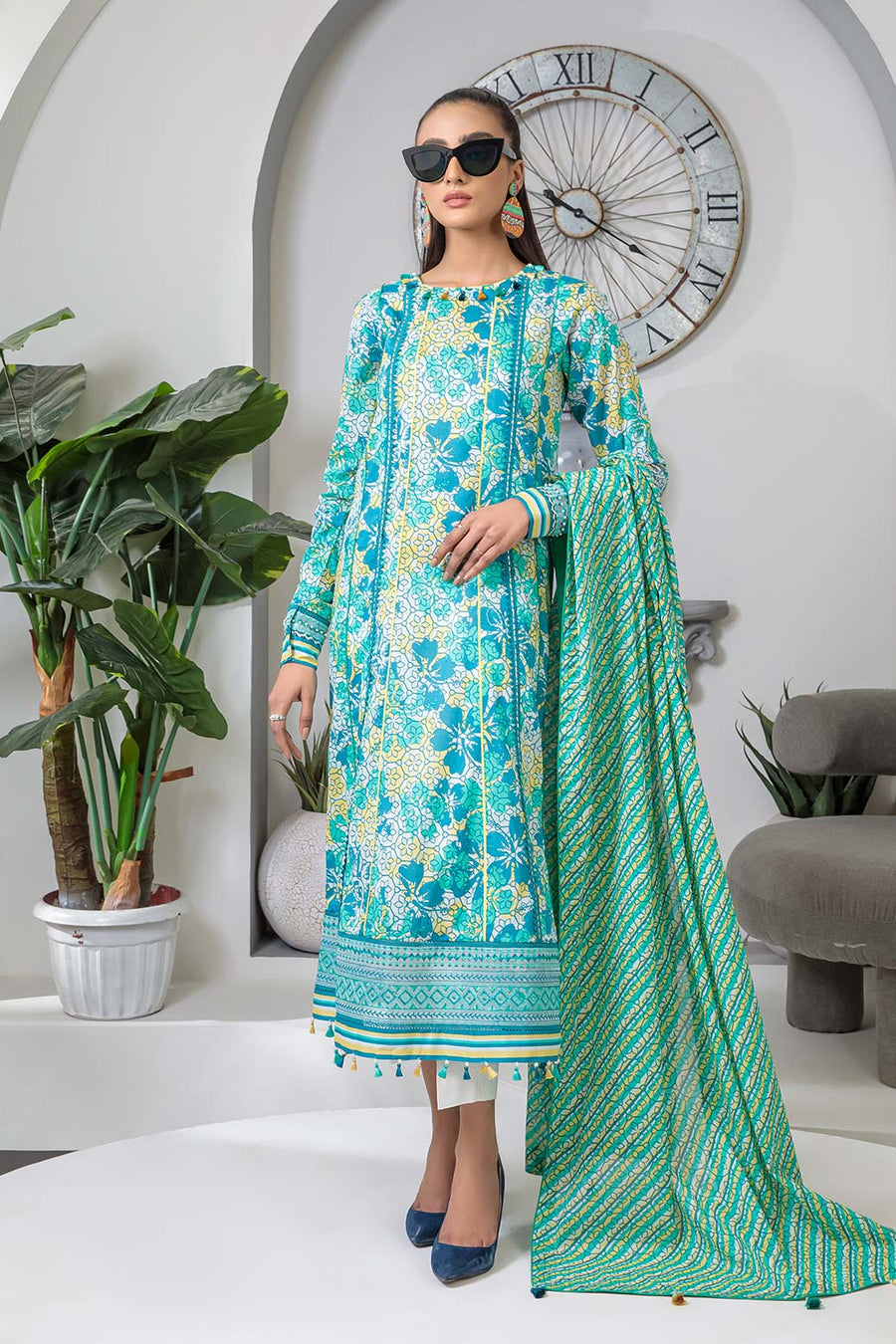 Bonanza Satrangi Rst223p20 Green Eid Prints 2022 Online Shopping