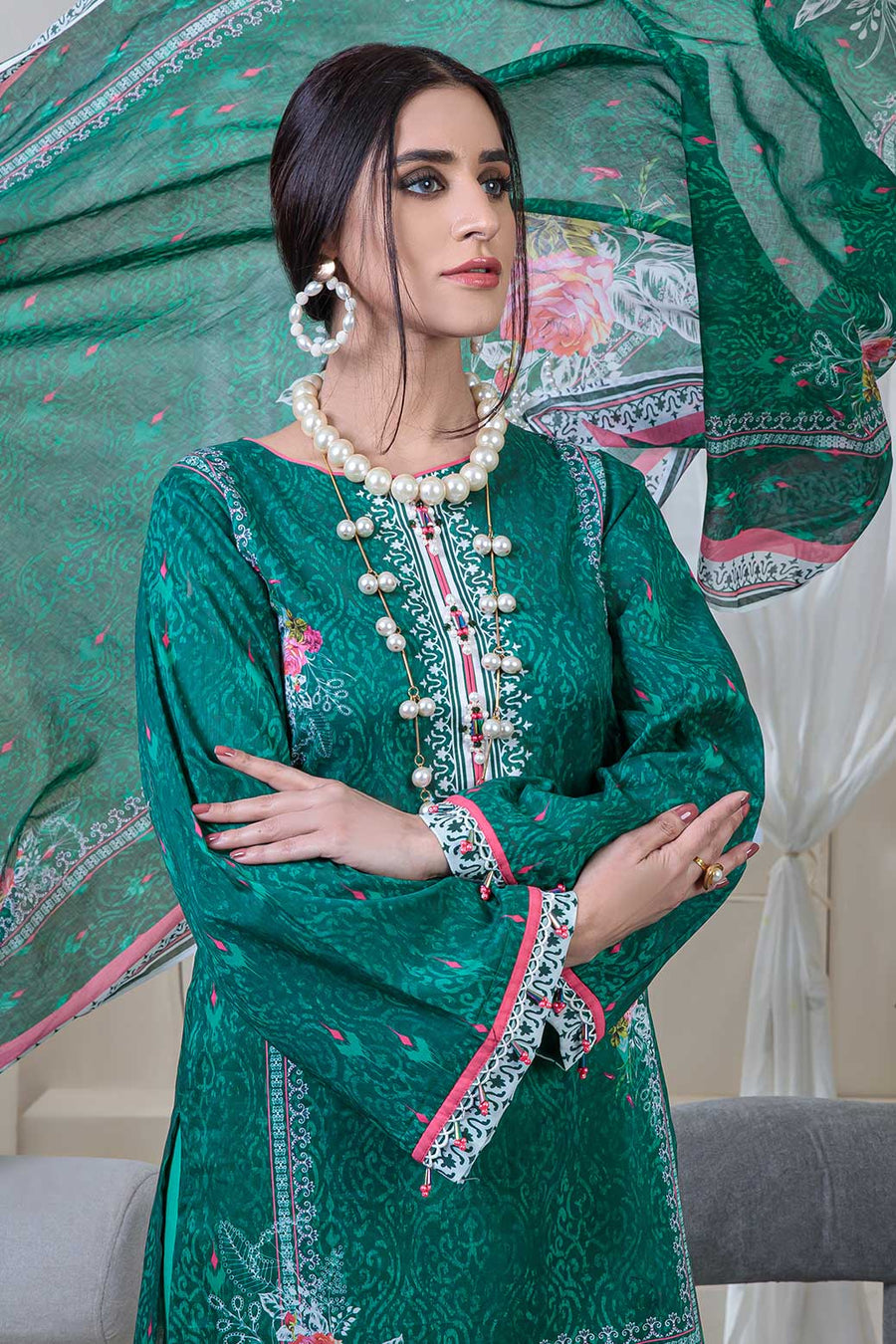 Bonanza Satrangi Rst223p25b Green Eid Prints 2022 Online Shopping