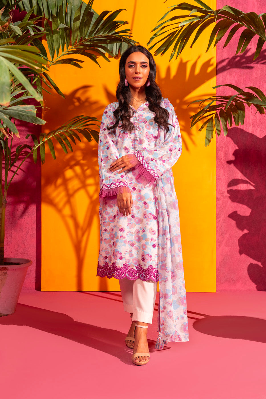 Alkaram SEC-04-24 Cream Rang E Bahar Collection Online Shopping