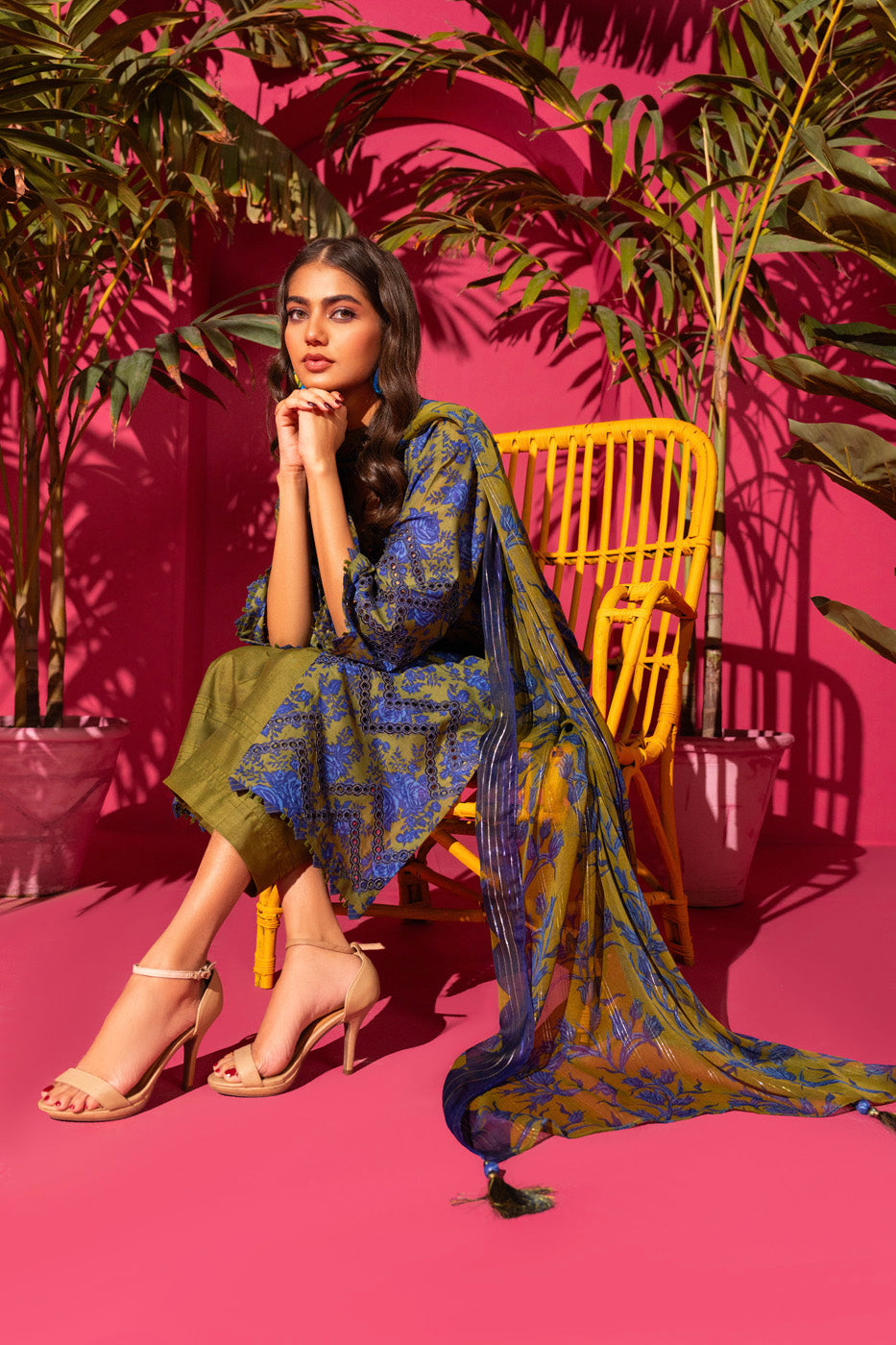 Alkaram SEC-06-24 Olive Green Rang E Bahar Collection Online Shopping