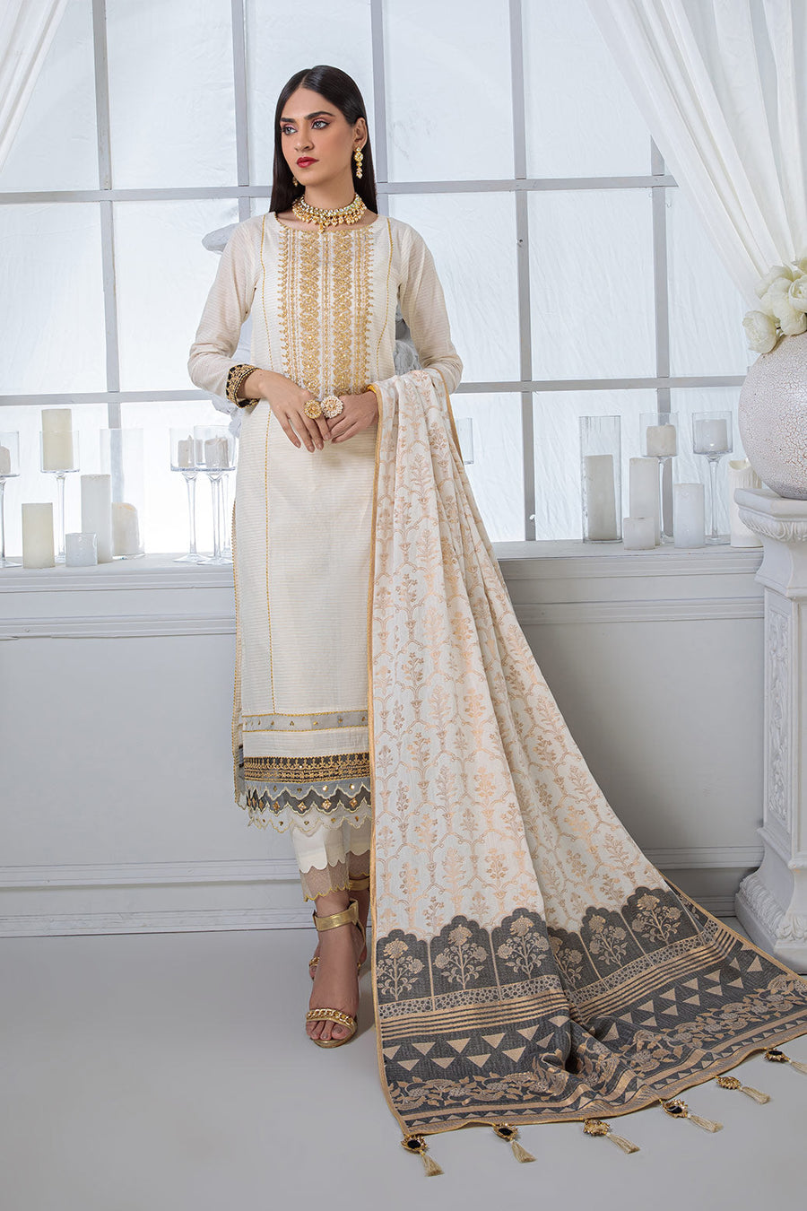 Bonanza SRNS223p11 Off White Summer Ronaq Collection 2022 Online Shopping