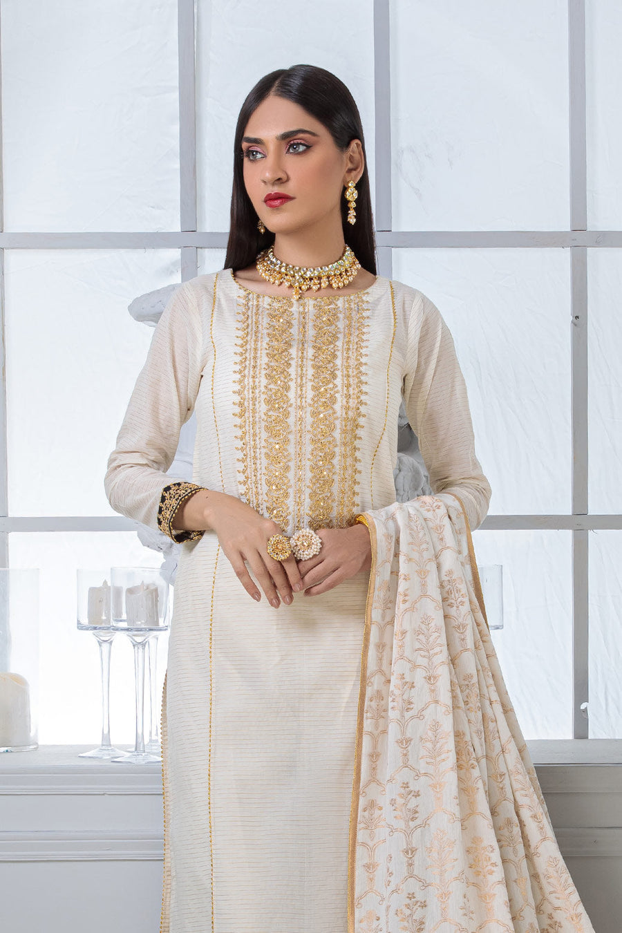 Bonanza SRNS223p11 Off White Summer Ronaq Collection 2022 Online Shopping