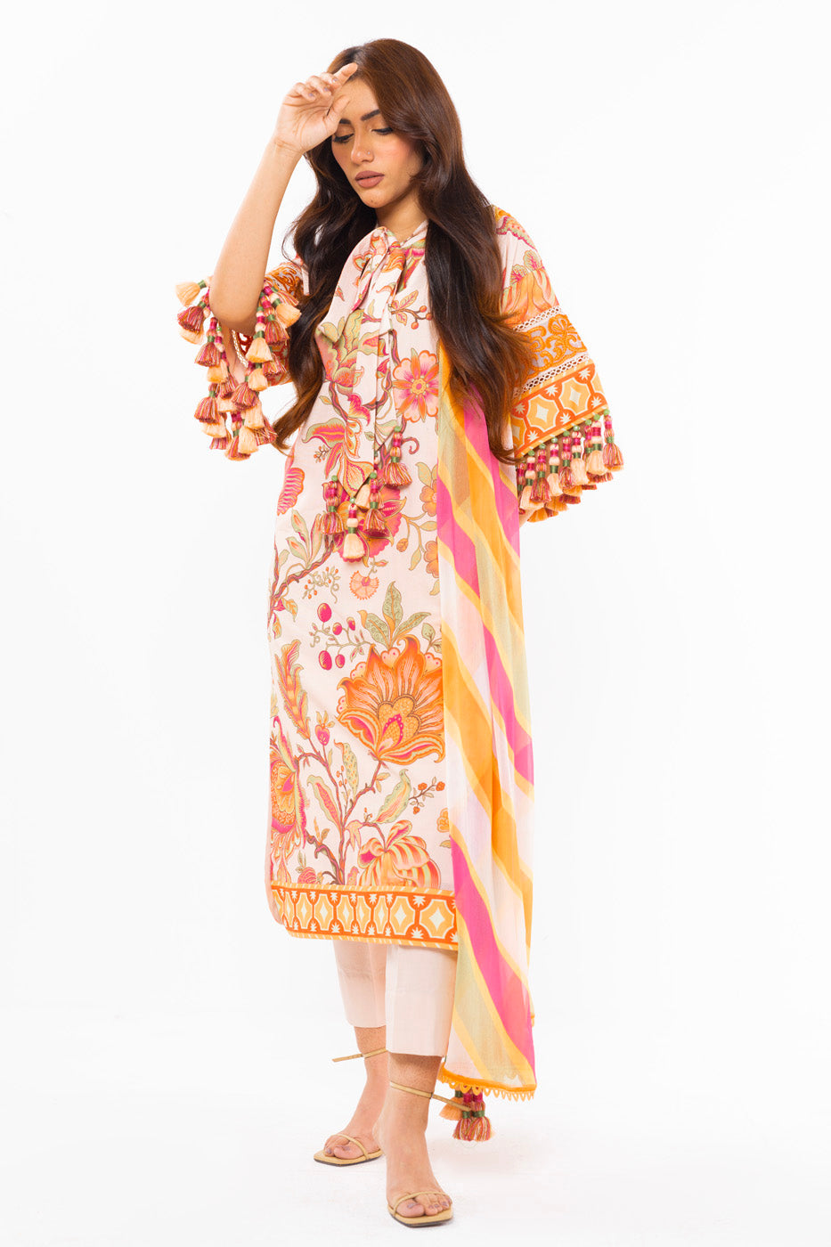 Alkaram Studio SS-04-24 Beige Spring Summer Collection Online Shopping