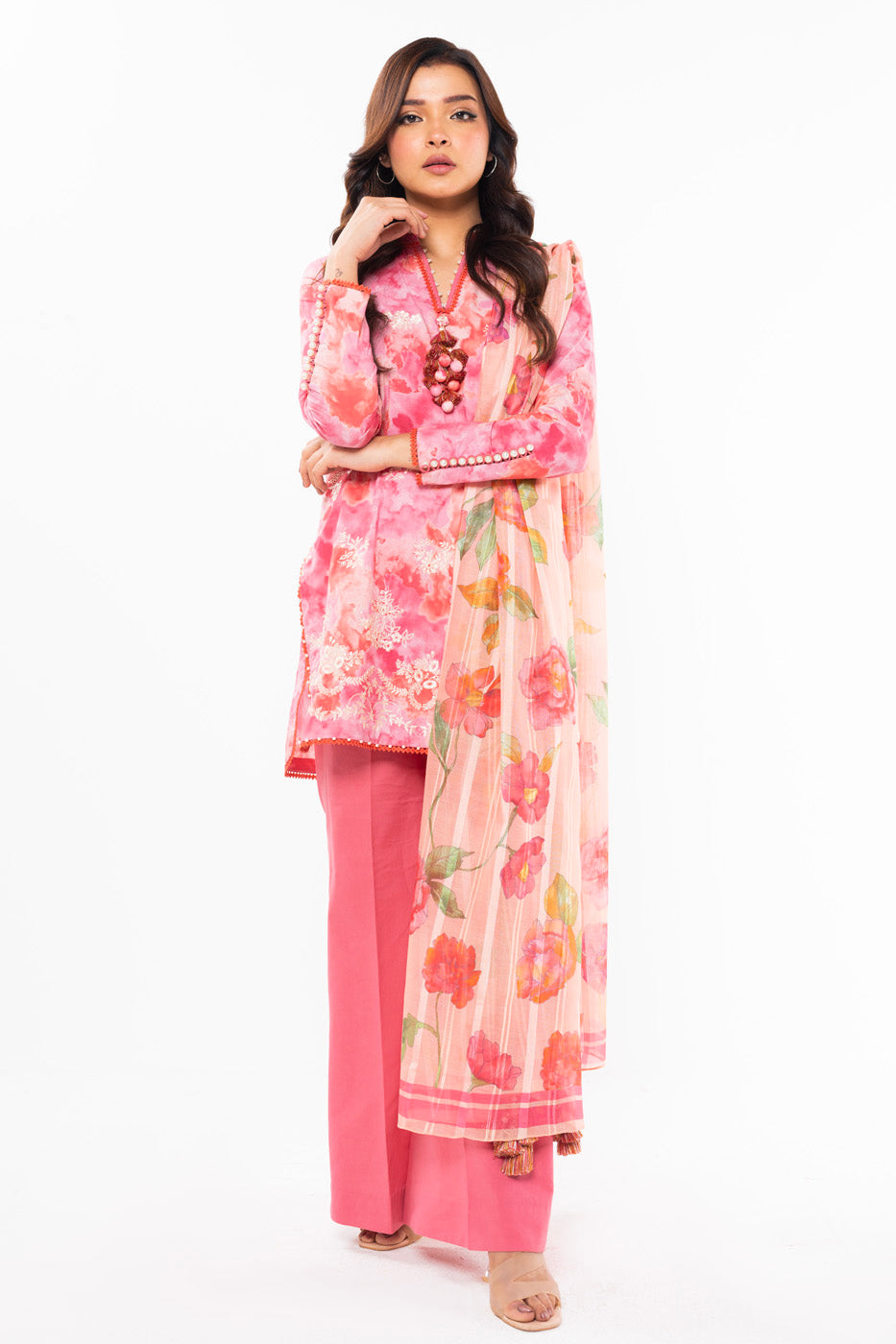 Alkaram Studio SS-1-1-24 Pink Spring Summer Collection Online Shopping