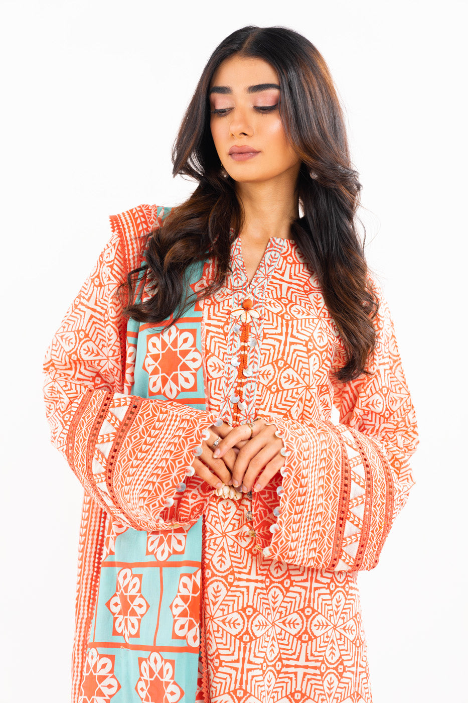 Alkaram Studio SS-12-24 Orange Spring Summer Collection Online Shopping
