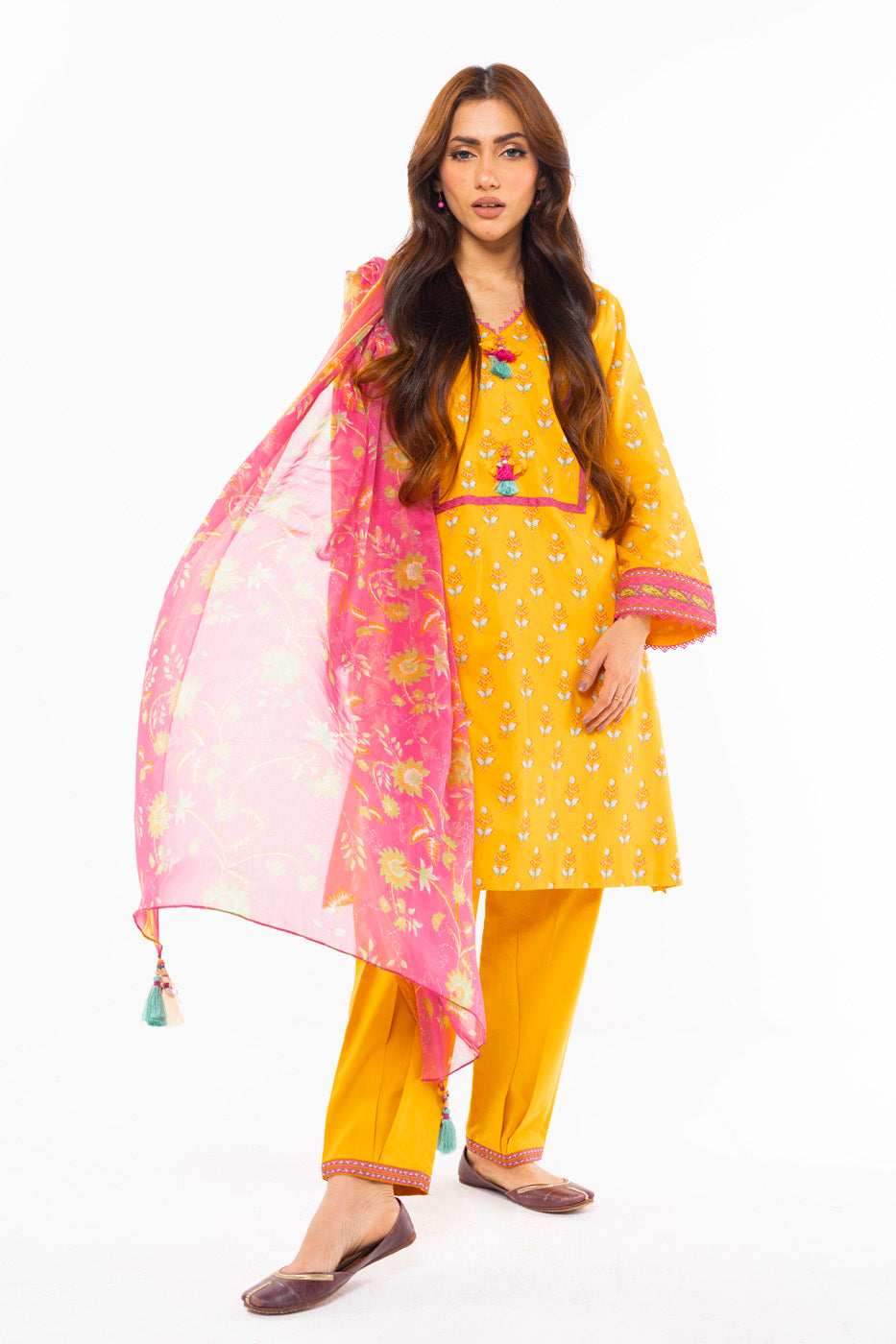 Alkaram Studio SS-25-1-24 Yellow Spring Summer Collection Online Shopping