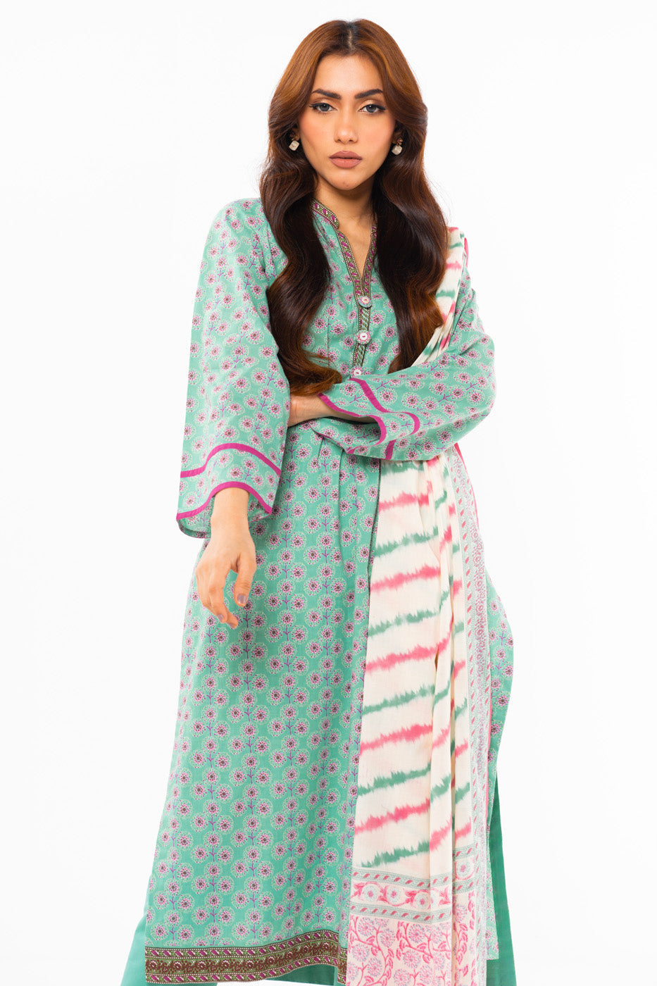 Alkaram Studio SS-36-1-24 Turquoise Spring Summer Collection Online Shopping