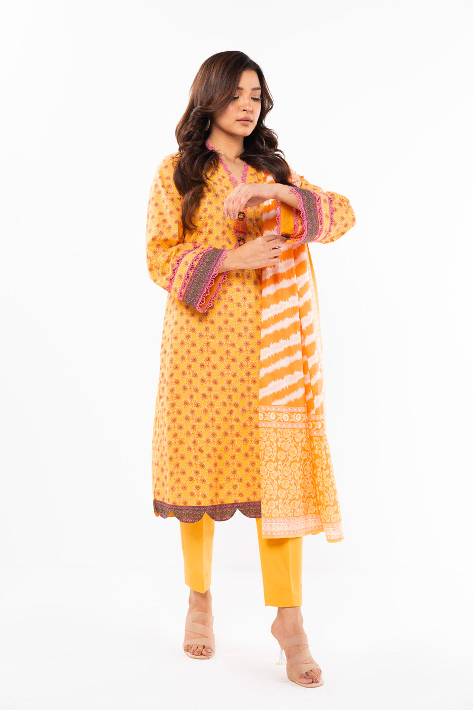 Alkaram Studio SS-36-1-24 Yellow Spring Summer Collection Online Shopping