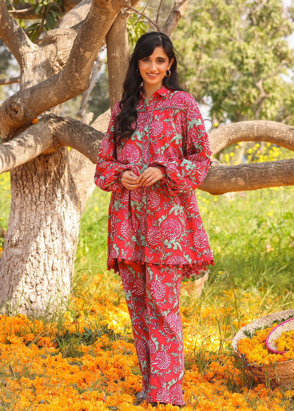 Alkaram Studio SS-38-24 Red Spring Summer Collection Online Shopping