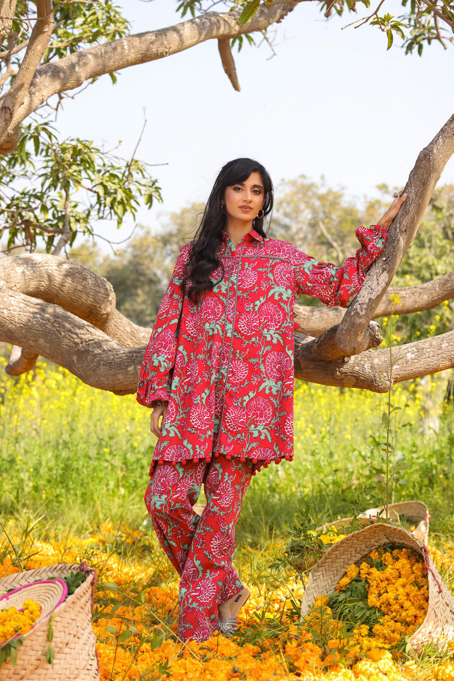 Alkaram Studio SS-38-24 Red Spring Summer Collection Online Shopping