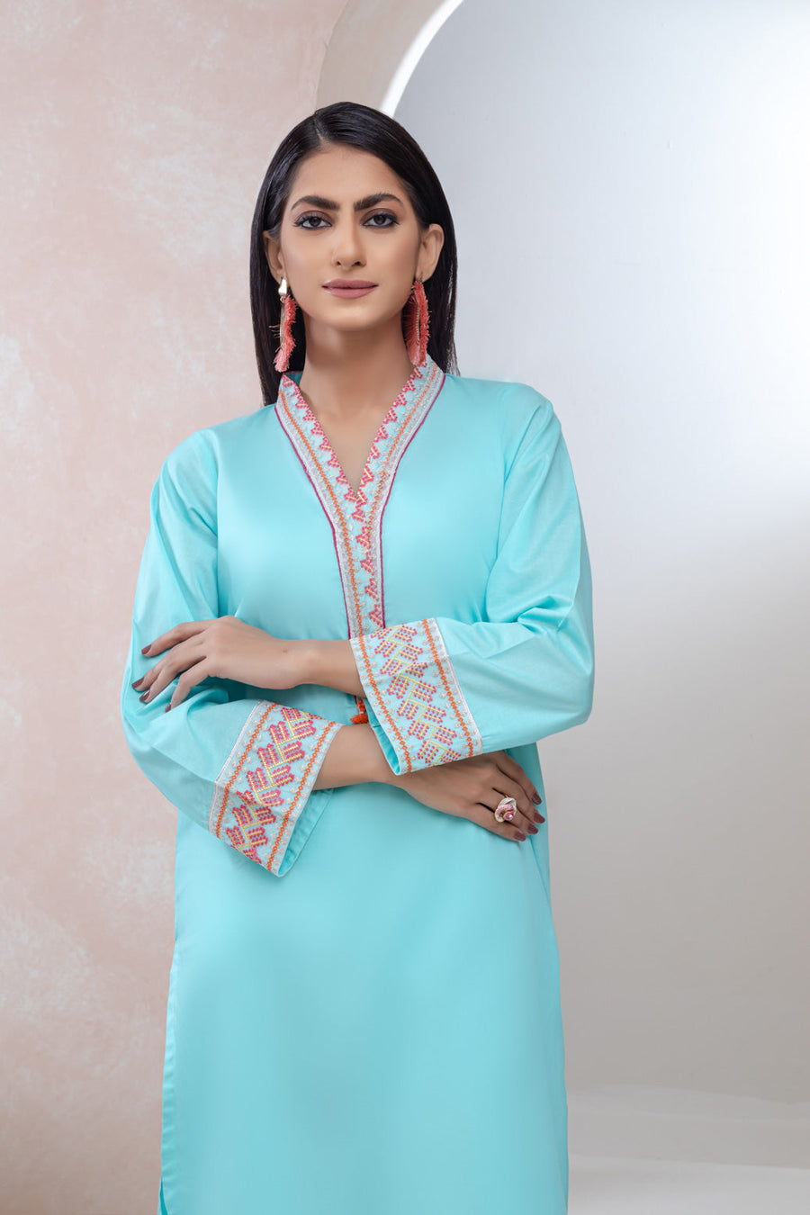 Bonanza Satrangi Blue Lawn Suit Ssk222p01 Eid Pret 2022 Online Shopping