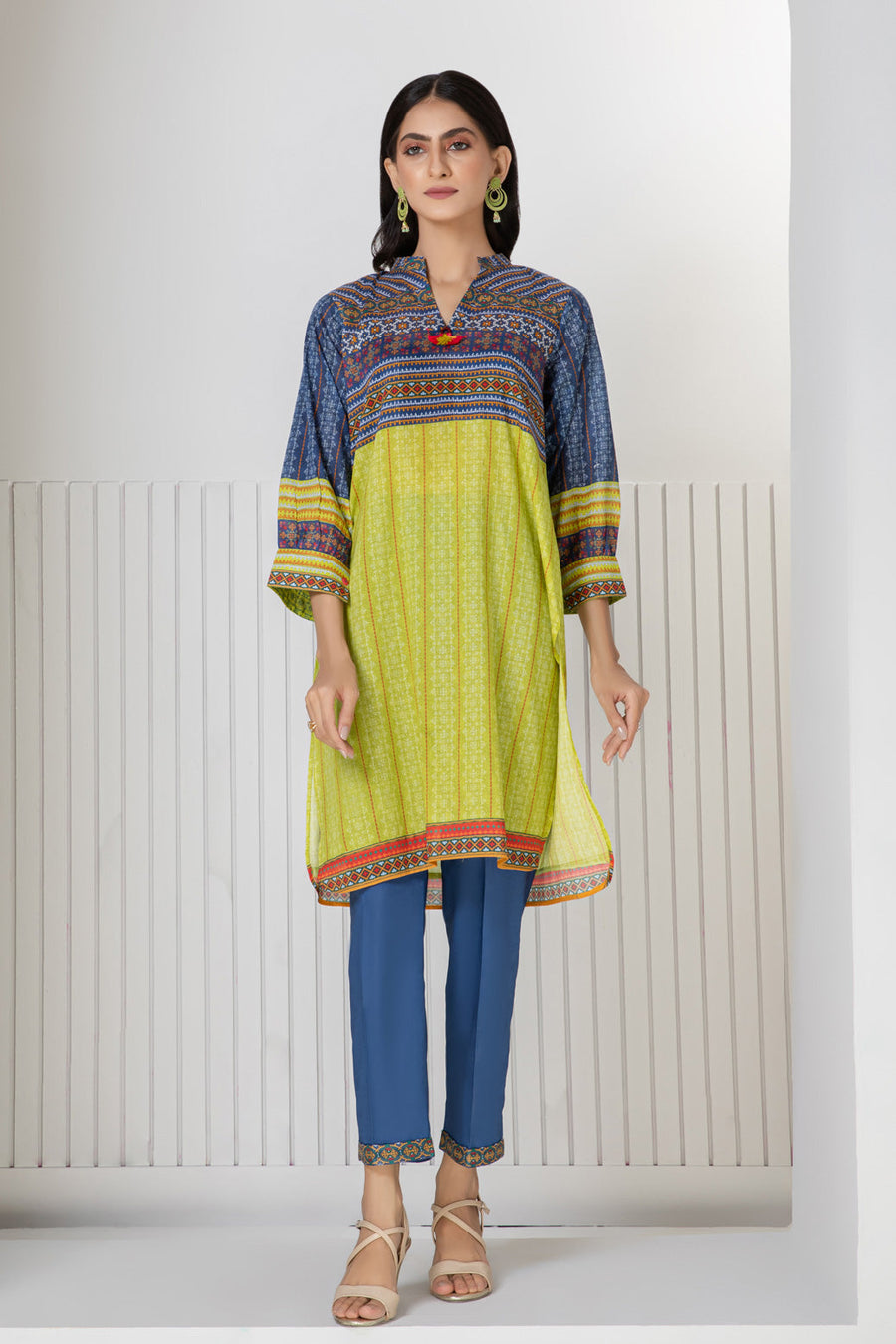 Bonanza Satrangi Blue Lawn Suit Ssk222p26 Eid Pret 2022 Online Shopping