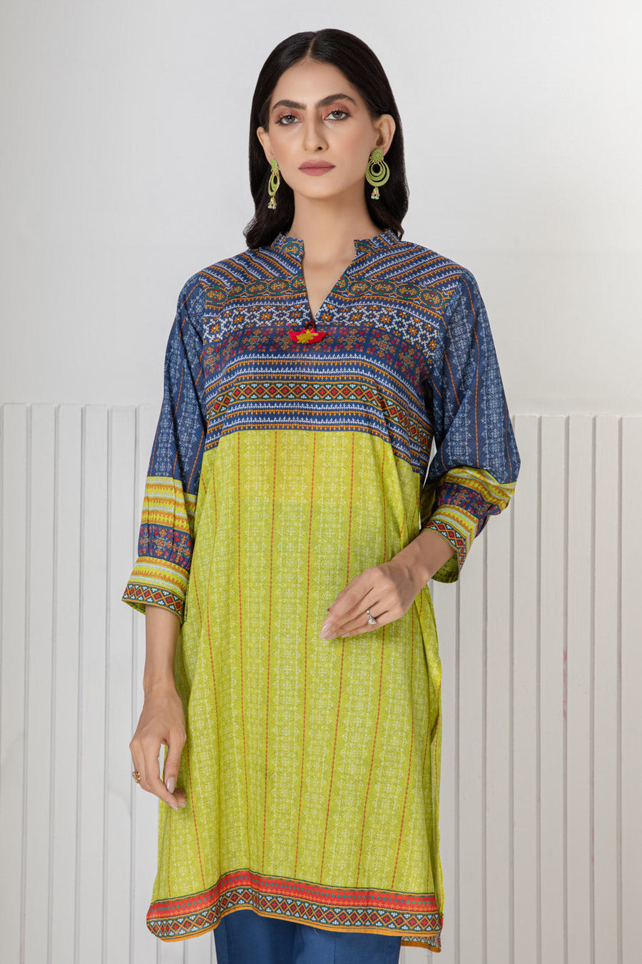Bonanza Satrangi Blue Lawn Suit Ssk222p26 Eid Pret 2022 Online Shopping