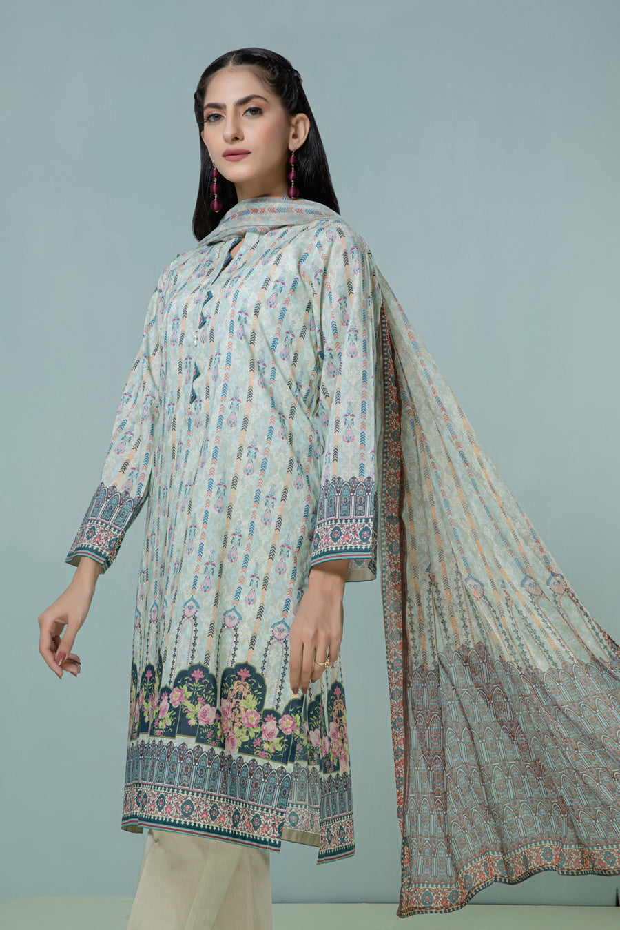 Bonanza Satrangi Grey Lawn Suit Ssk223p37 Eid Pret 2022 Online Shopping