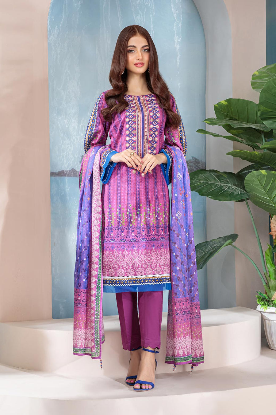Bonanza Satrangi Teaberry Sso222p13 Summer Collection 2022 Online Shopping