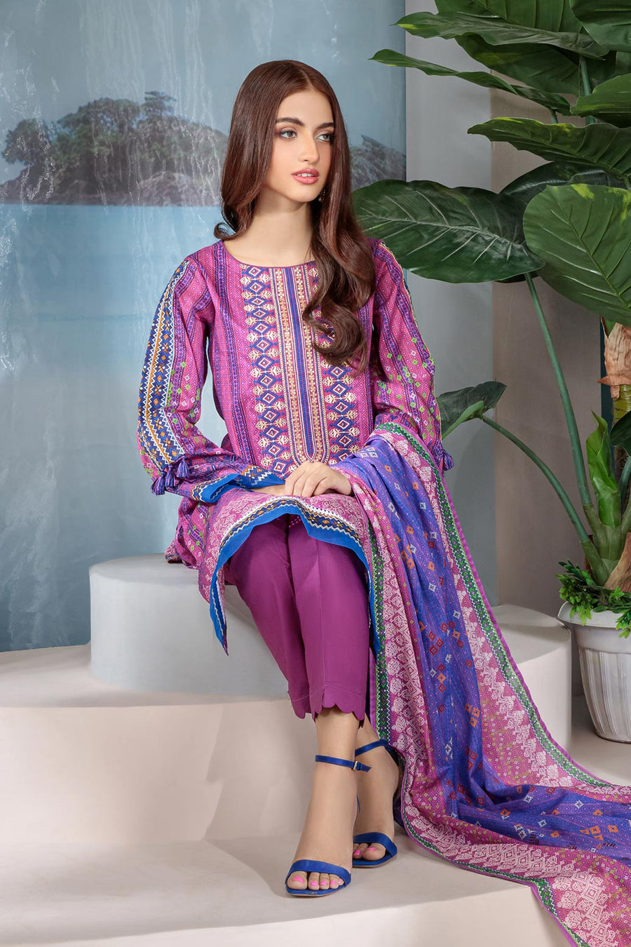 Bonanza Satrangi Teaberry Sso222p13 Summer Collection 2022 Online Shopping