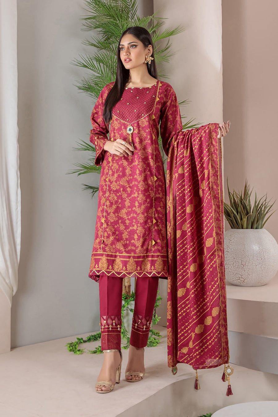 Bonanza Satrangi D Pink Lawn Suit Sso223p06 Summer Collection 2022 Online Shopping