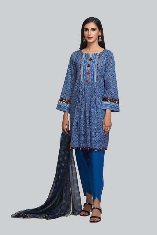 Bonanza Satrangi Ssr213p60 D Blue Eid Collection 2021