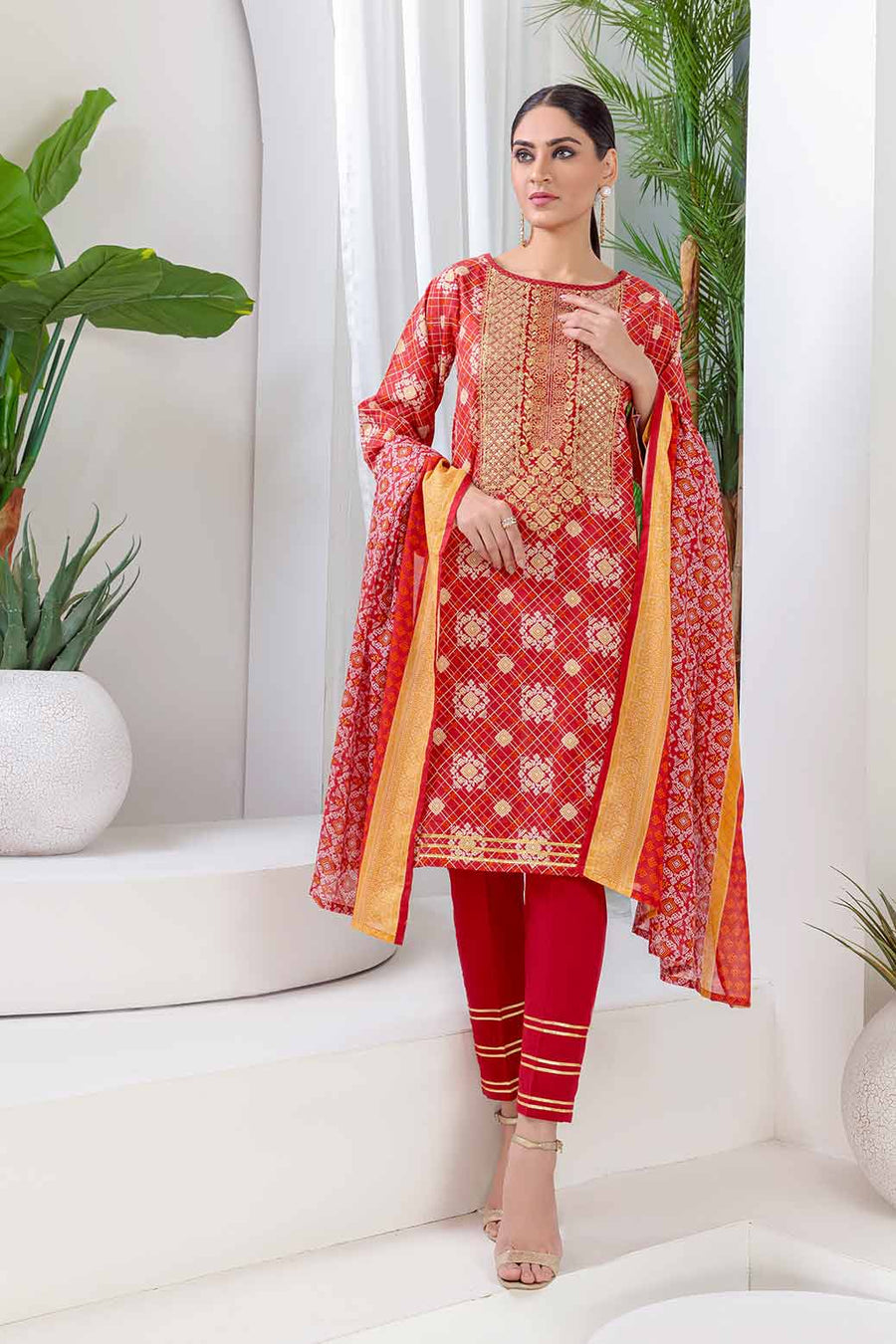 Bonanza Satrangi Ssr223p21 Red Eid Prints 2022 Online Shopping