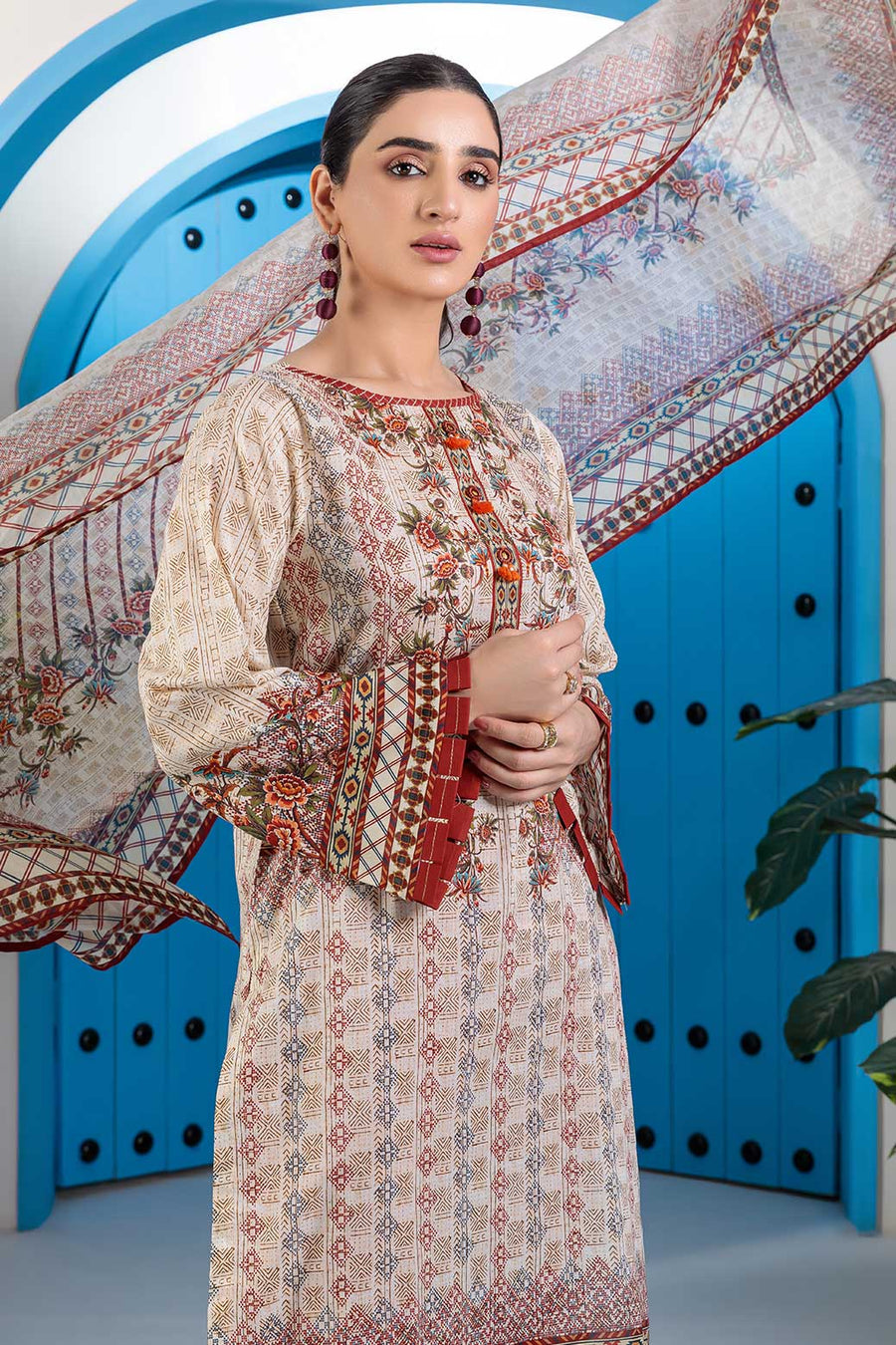 Bonanza Satrangi Ssr223p23 O White Eid Prints 2022 Online Shopping