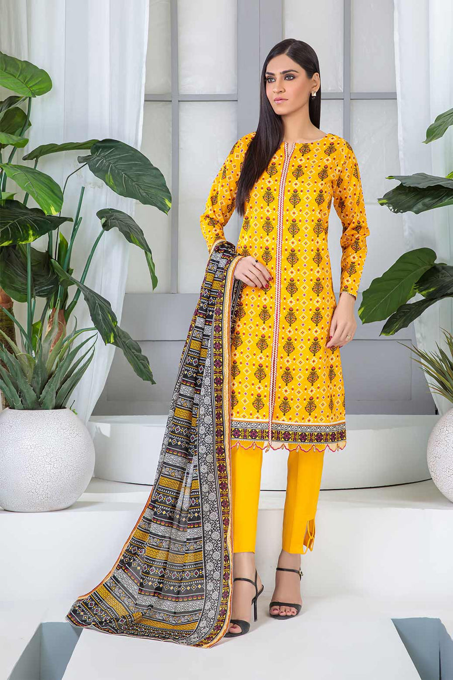 Bonanza Satrangi Ssr223p34 Yellow Eid Prints 2022 Online Shopping