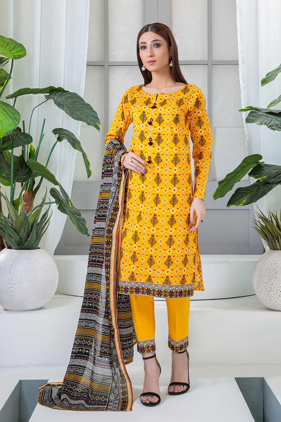 Bonanza Satrangi Ssr223p34 Yellow Eid Prints 2022 Online Shopping