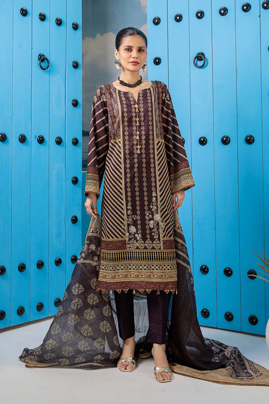 Bonanza Satrangi Ssr223p75 Purple Eid Prints 2022 Online Shopping