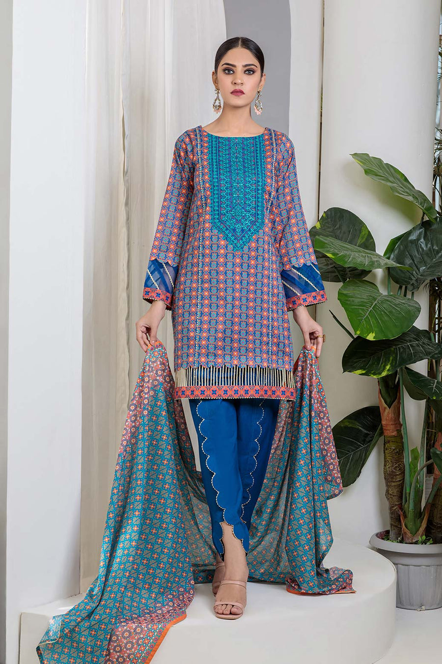 Bonanza Satrangi Sst222p05 Blue Eid Prints 2022 Online Shopping