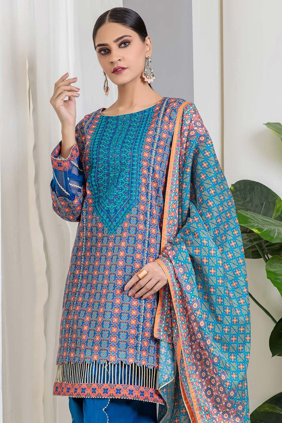 Bonanza Satrangi Sst222p05 Blue Eid Prints 2022 Online Shopping