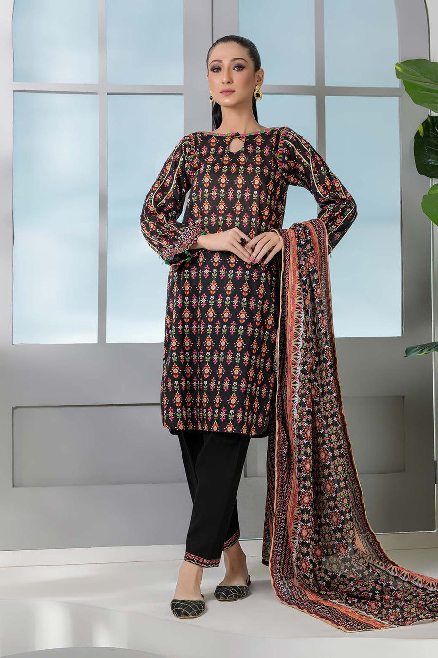 Bonanza Satrangi Sst223p09 Black Eid Prints 2022 Online Shopping