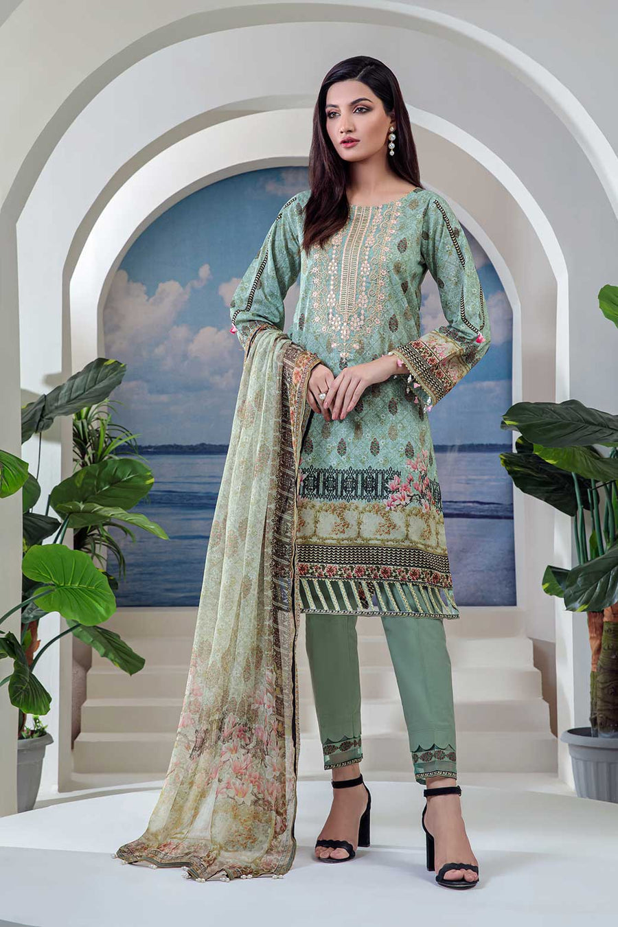 Bonanza Satrangi Pistachio Sst223p47 Summer Collection 2022 Online Shopping