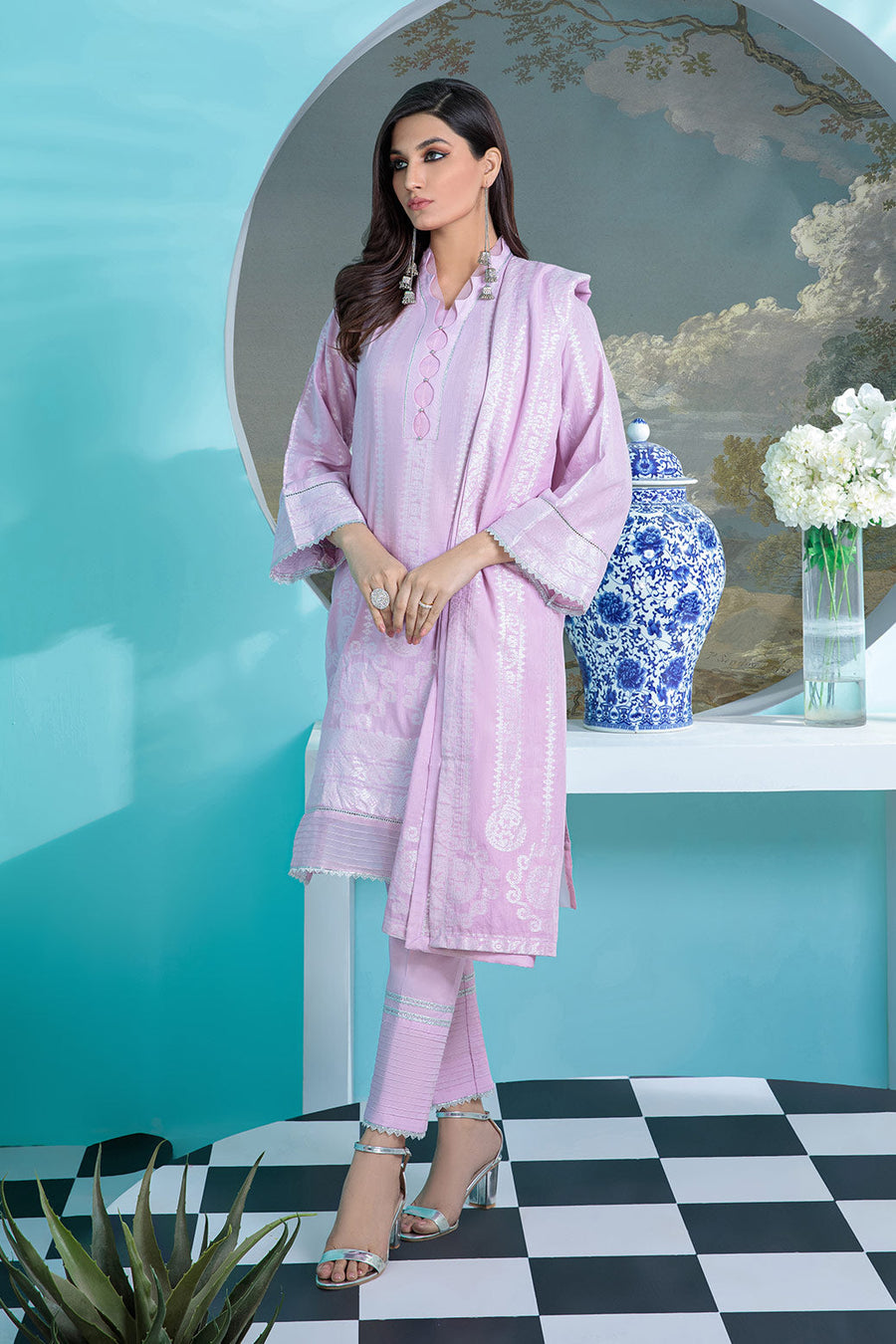 Bonanza Satrangi Urjs223p01 L Purple Bunai Jacquard 2022 Online Shopping