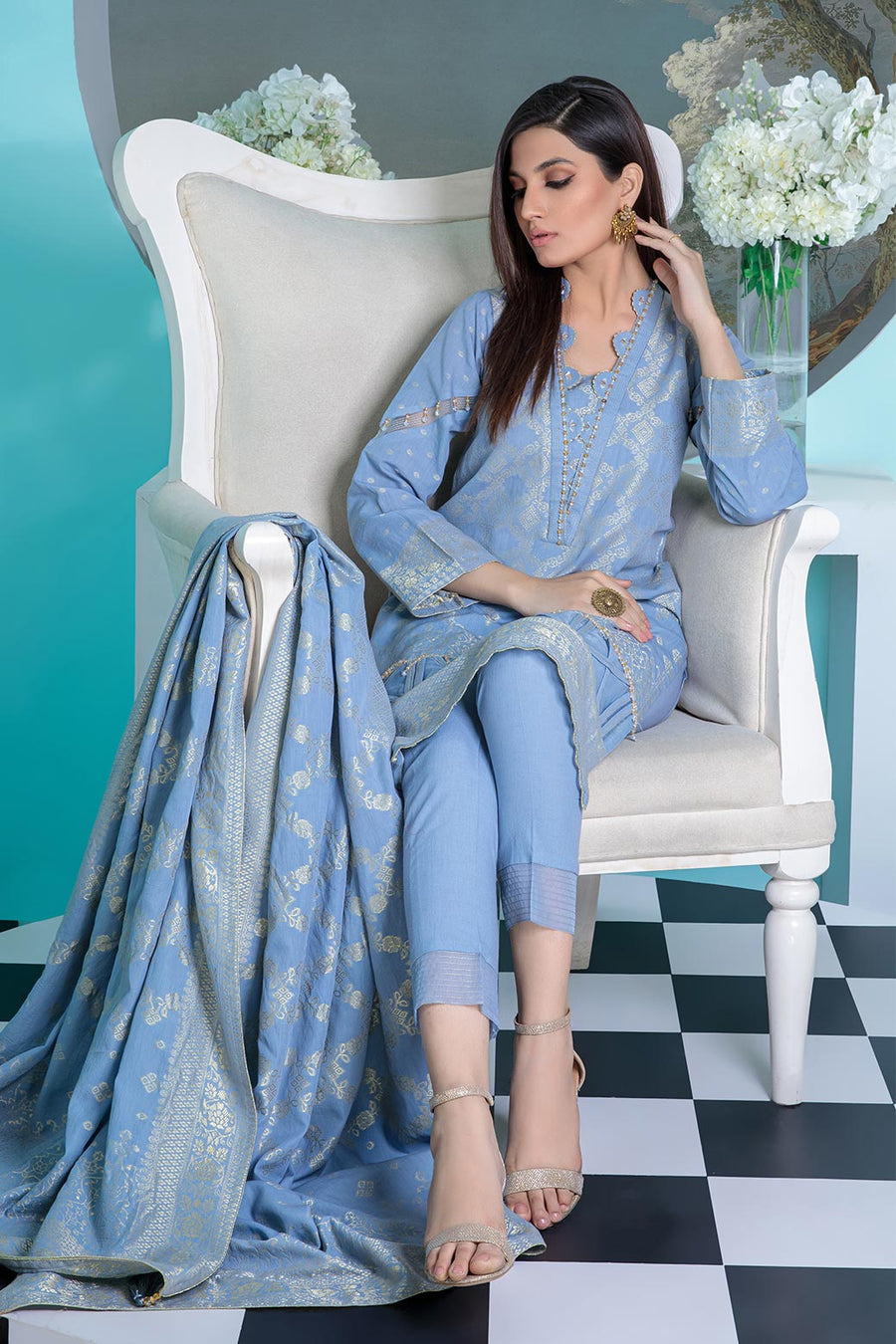 Bonanza Satrangi Usjs223p08 L Gray Bunai Jacquard 2022 Online Shopping