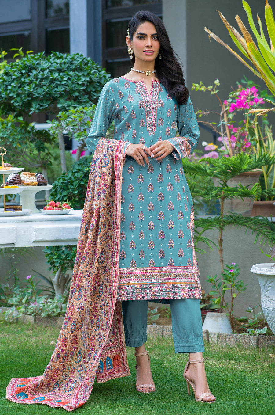 Zeen Woman WFM32201 Cerulean Noura Lawn 2022 Online Shopping